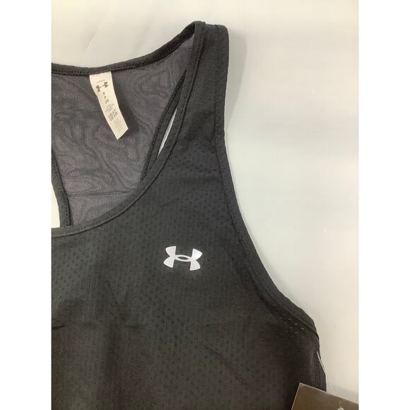 Under Armour Women's Small Black Armour Racer Tank Top Activewear Workout G29-1 - Picture 4 of 7